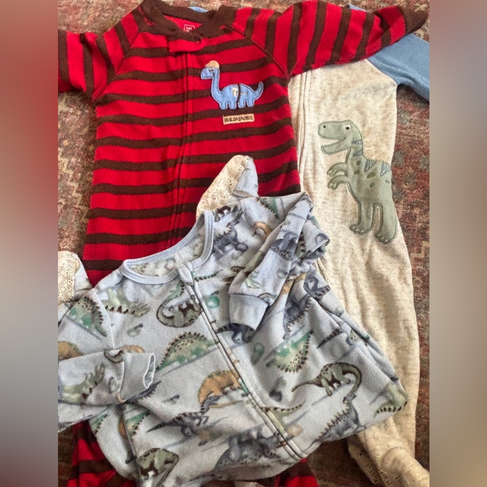 Zip up footie pajamas lot of 3